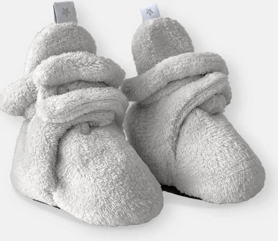 7 A.M. Enfant Baby Bootie Slippers - Plush - Pearl, 3-6M