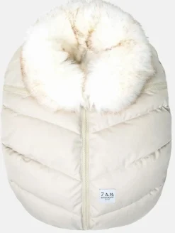 7 A.M. Enfant Car Seat Cocoon Tundra - Heather Beige / White Faux Fur