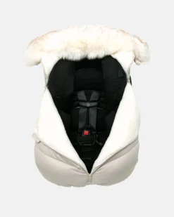 7 A.M. Enfant Car Seat Cocoon Tundra - Heather Beige / White Faux Fur