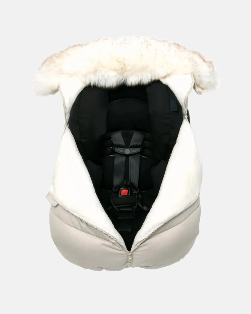 7 A.M. Enfant Car Seat Cocoon Tundra - Heather Beige / White Faux Fur
