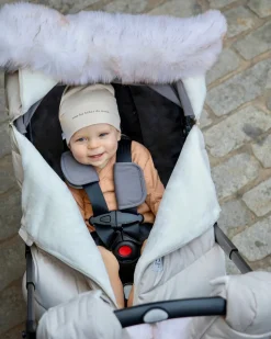 7 A.M. Enfant Car Seat Cocoon Tundra - Heather Beige / White Faux Fur