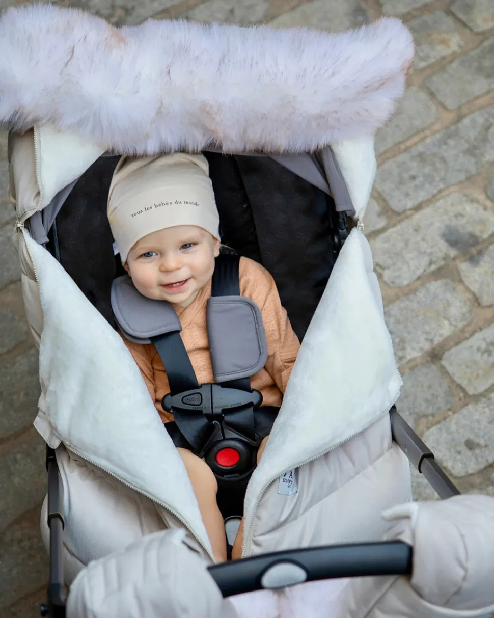 7 A.M. Enfant Car Seat Cocoon Tundra - Heather Beige / White Faux Fur