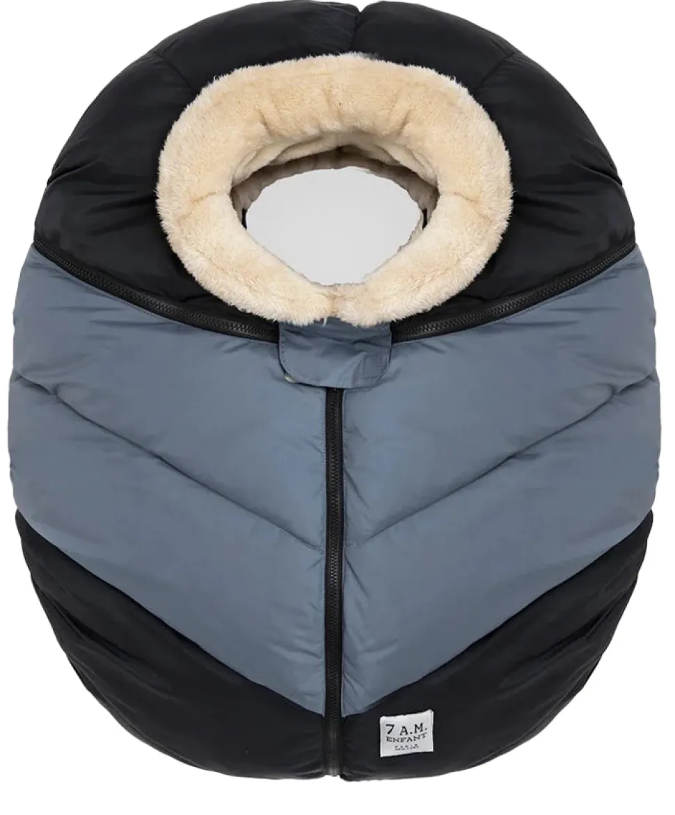 7 A.M. Enfant Cocoon Car Seat Cover - Black / Ash Blue