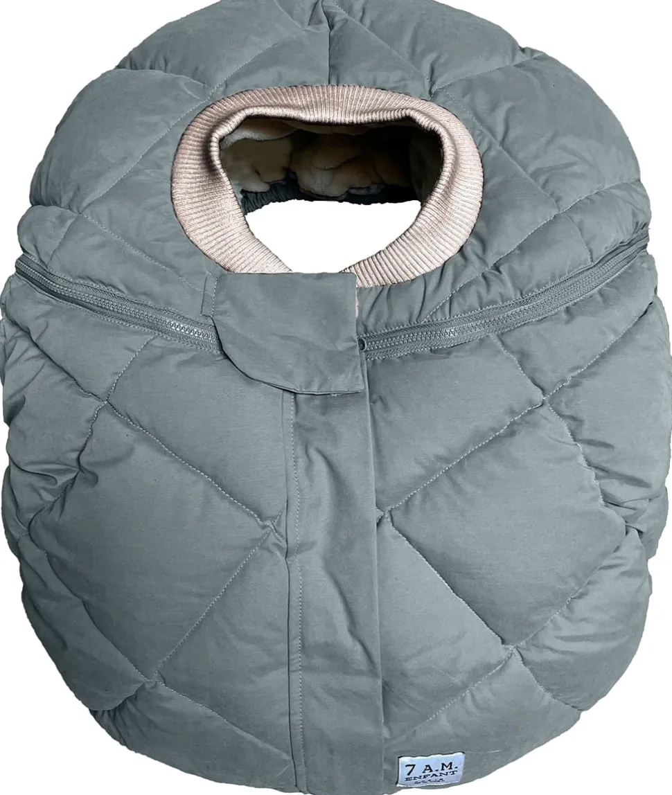 7 A.M. Enfant Cocoon Car Seat Cover - Benji - Mirage Blue Quilted