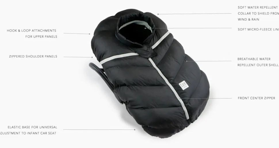 7 A.M. Enfant Cocoon Car Seat Cover - Metallic Grey