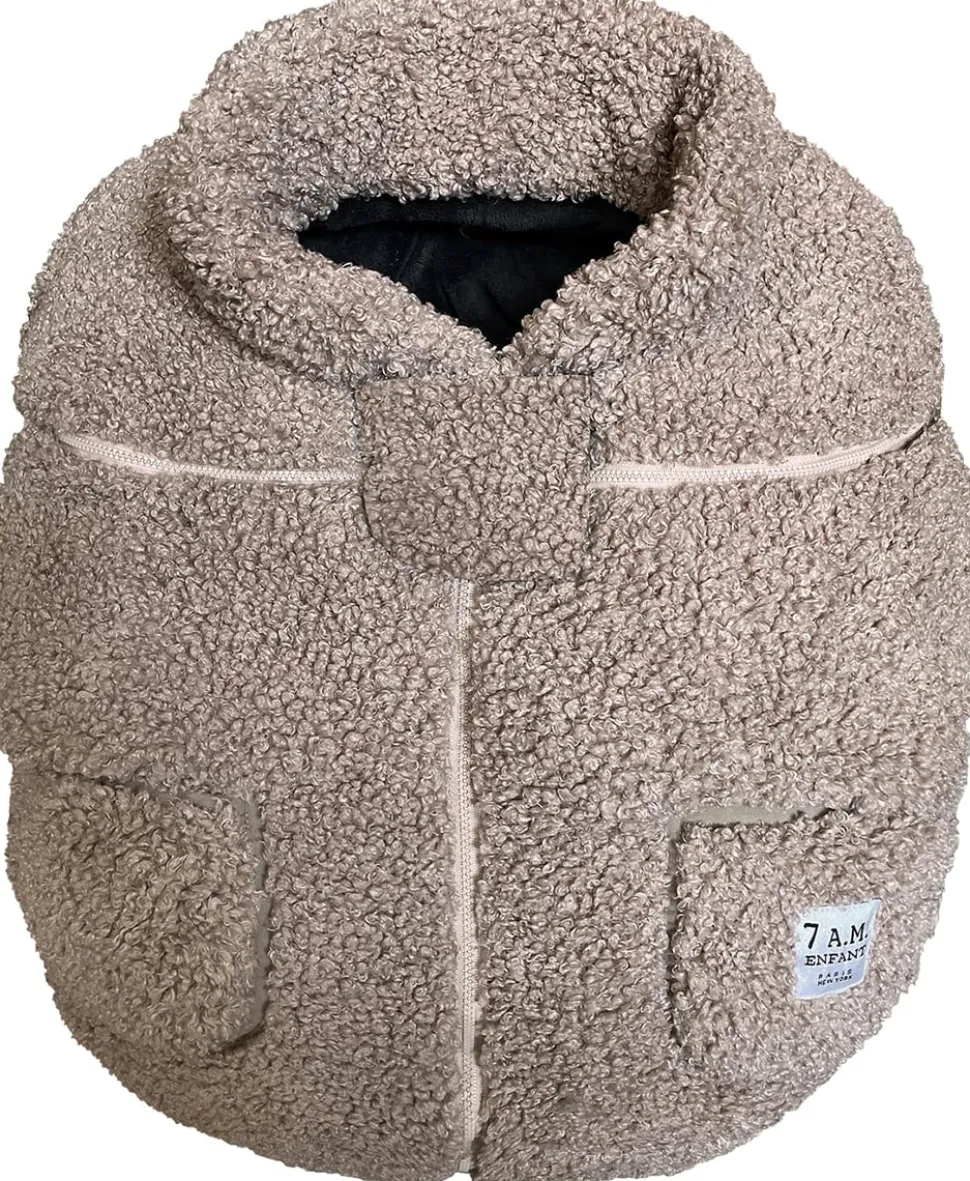 7 A.M. Enfant Cocoon Car Seat Cover - Teddy - Oatmeal Teddy