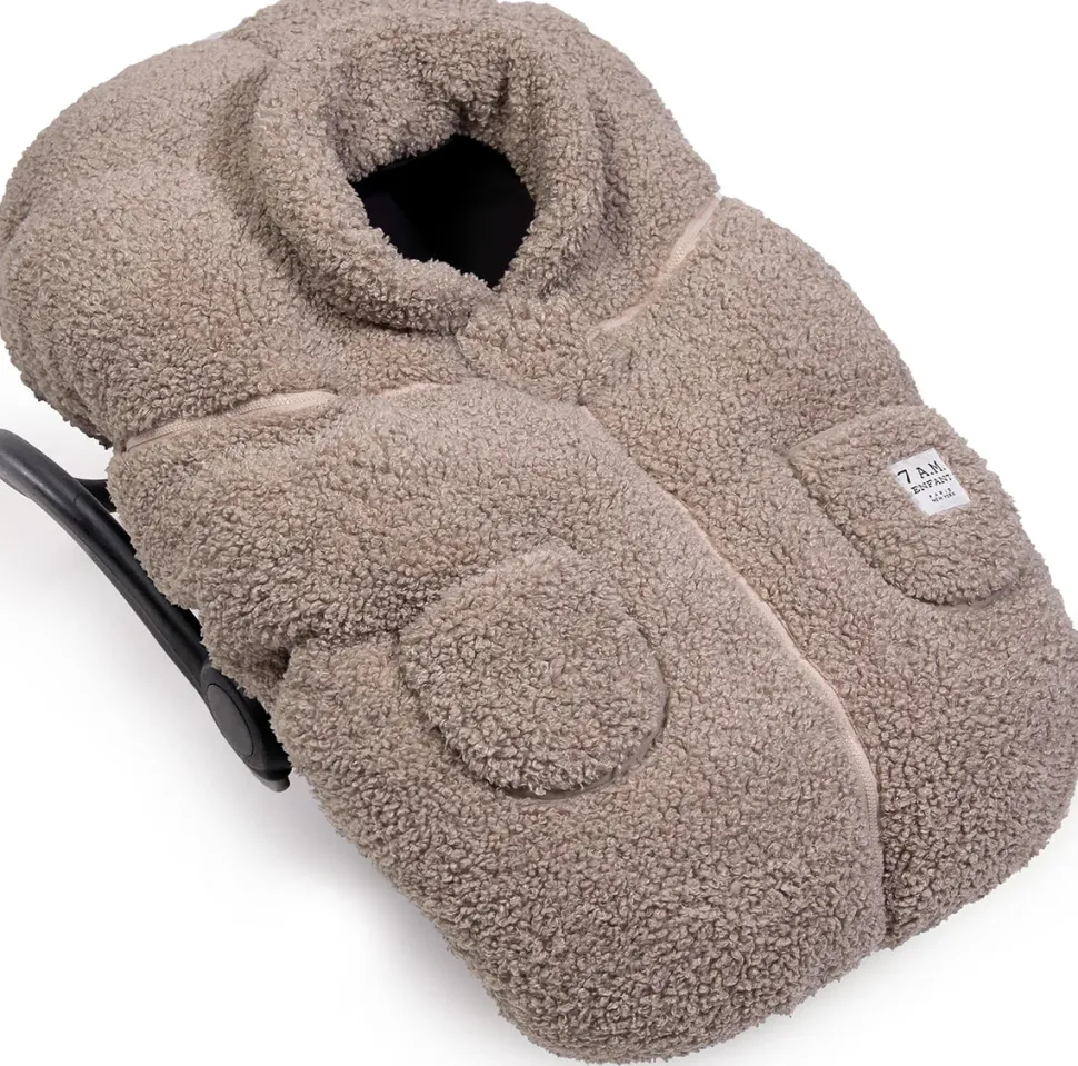 7 A.M. Enfant Cocoon Car Seat Cover - Teddy - Oatmeal Teddy