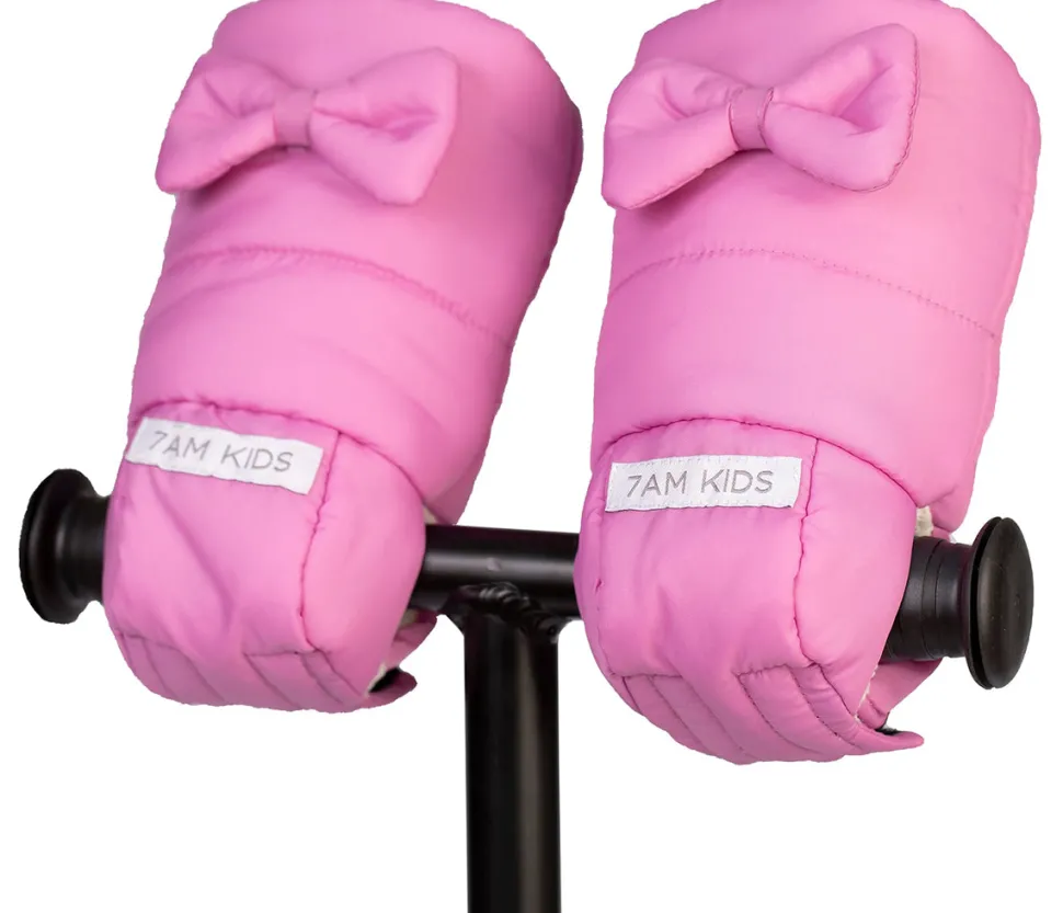 7 A.M. Enfant KIDS Warmmuffs - Bows - Hot Pink (2T-4T)