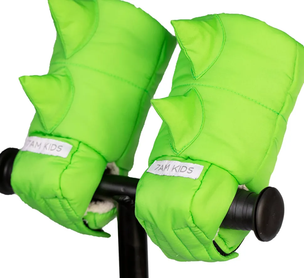 7 A.M. Enfant KIDS Warmmuffs - Dino - Green (2T-4T)