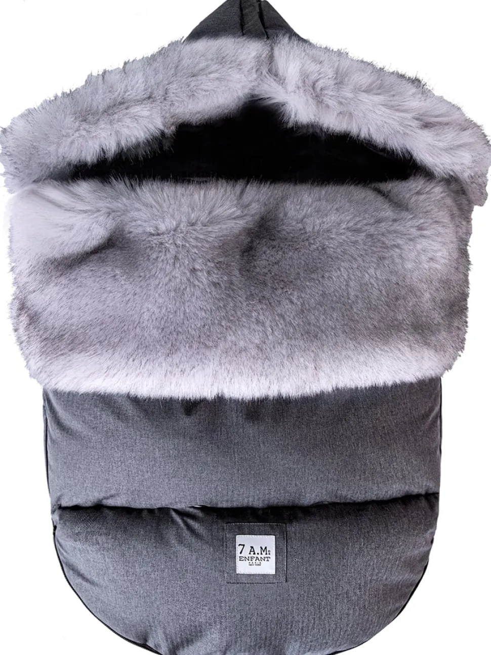 7 A.M. Enfant Plushpod Footmuff - Tundra - Heather Grey Dark - Arctic Faux Fur (0-18m)