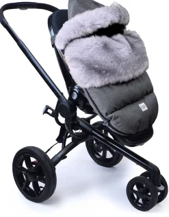 7 A.M. Enfant Plushpod Footmuff - Tundra - Heather Grey Dark - Arctic Faux Fur (0-18m)