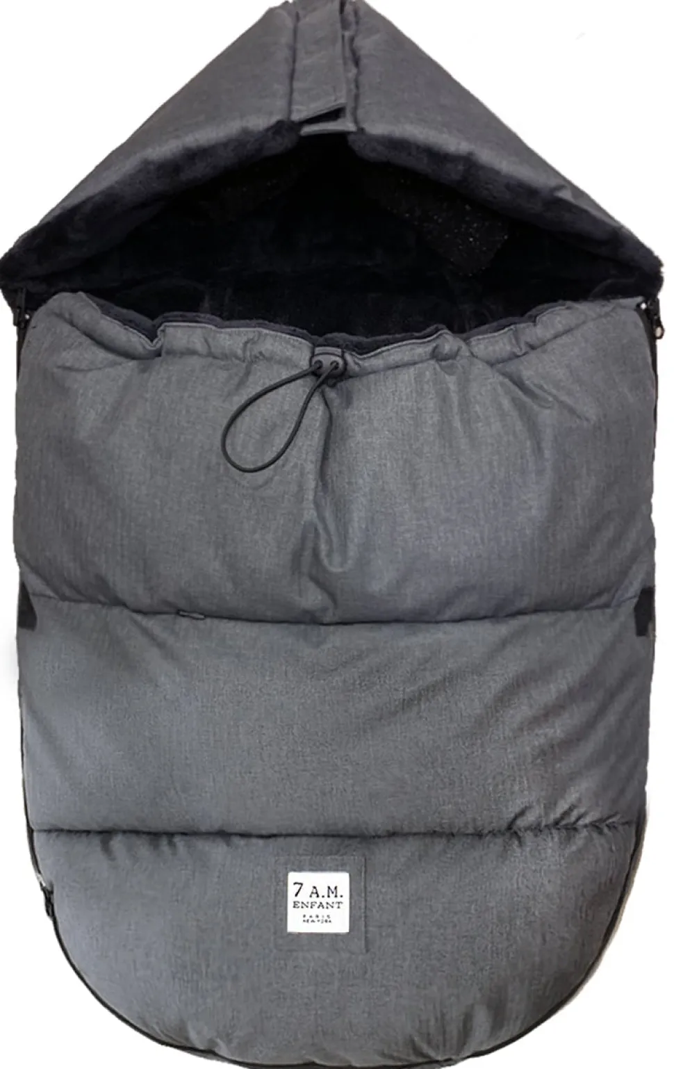 7 A.M. Enfant Plushpod Footmuff - Tundra - Heather Grey Dark - Arctic Faux Fur (0-18m)