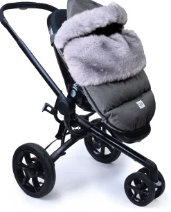 7 A.M. Enfant Plushpod Footmuff - Tundra - Heather Grey Dark - Arctic Faux Fur (18m-3T)