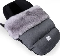 7 A.M. Enfant Plushpod Footmuff - Tundra - Heather Grey Dark - Arctic Faux Fur (18m-3T)