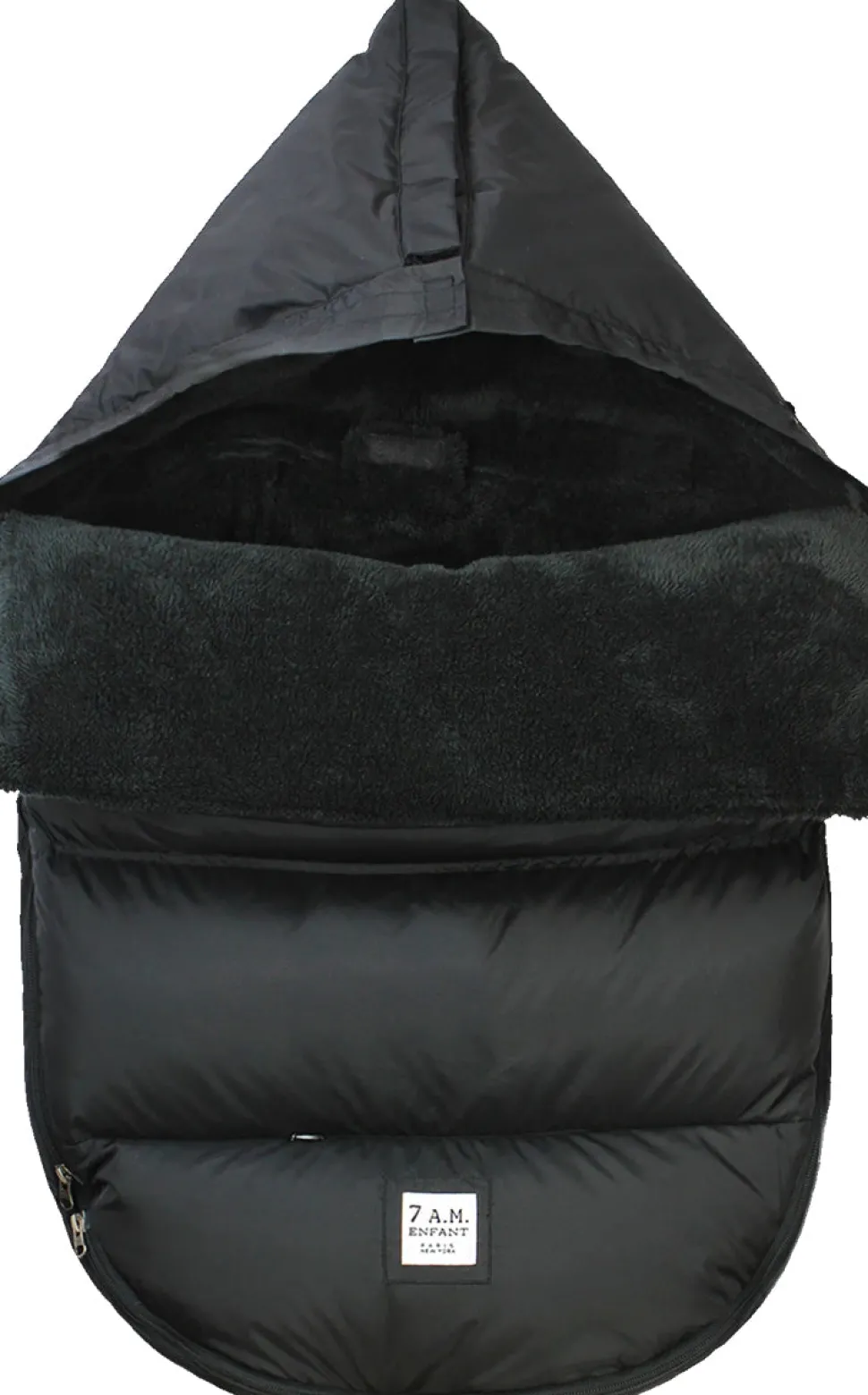 7 A.M. Enfant POD Footmuff, Medium/Large (18M-3T) - Black Plush