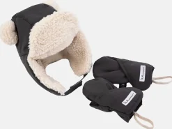 7 A.M. Enfant The Cub Mitten & Hat Set - Benji - Smokey (6-12M)