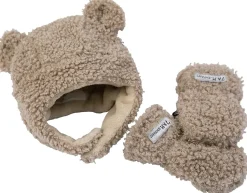 7 A.M. Enfant The Cub Mitten & Hat Set - Teddy - Oatmeal Teddy (6-12m)