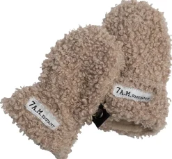 7 A.M. Enfant The Cub Mitten & Hat Set - Teddy - Oatmeal Teddy (12-24m)