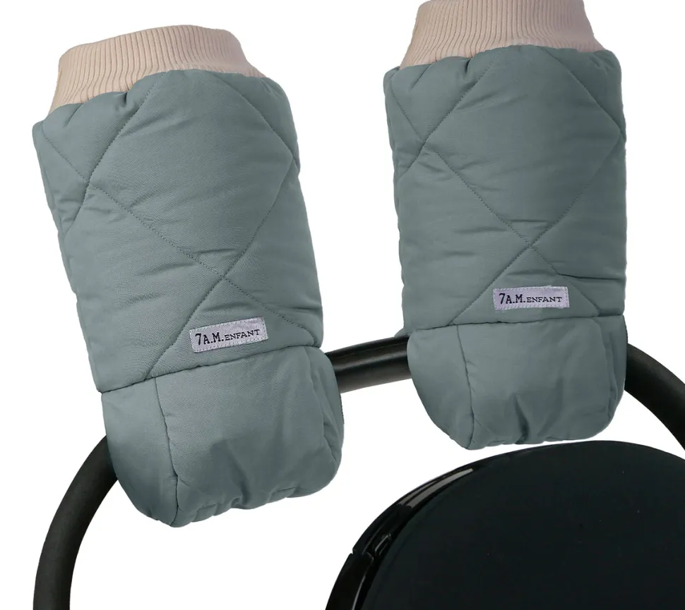 7 A.M. Enfant warmmuffs - Benji - Mirage Blue Quilted