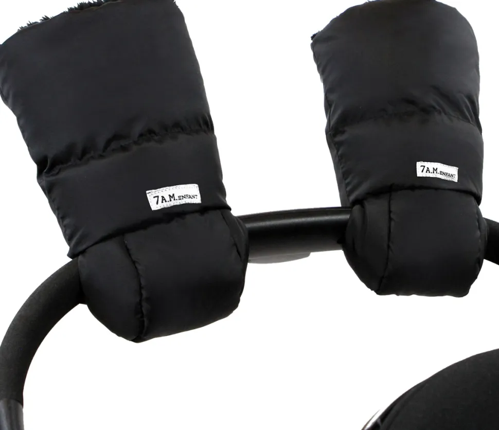 7 A.M. Enfant Warmmuffs - Black Plush