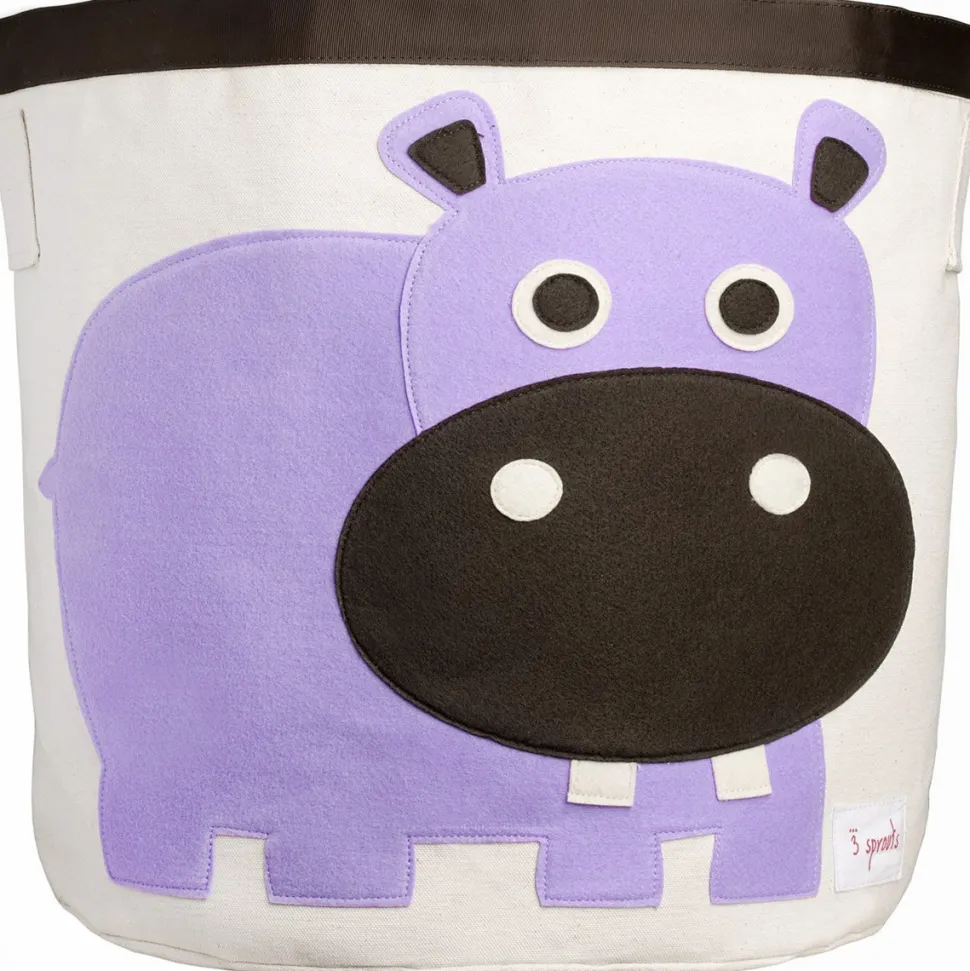 3 Sprouts Storage Bin - Hippo Purple