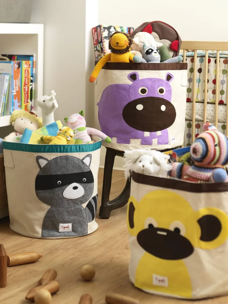 3 Sprouts Storage Bin - Hippo Purple