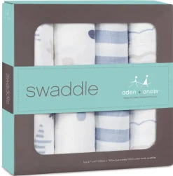 Aden + Anais Classic Swaddle Wraps, 4 Pack - Rock Star