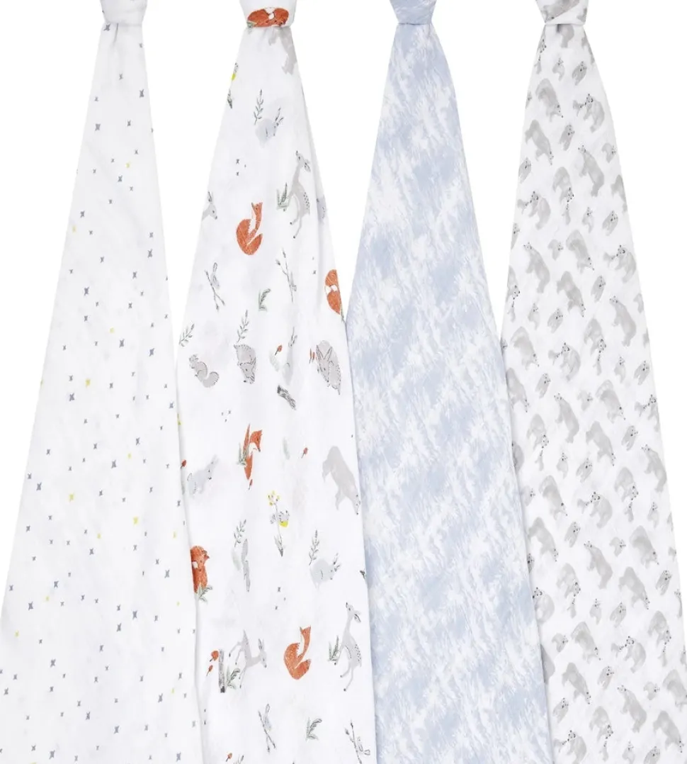 Aden + Anais Classic Swaddle Wraps, 4 Pack - Naturally