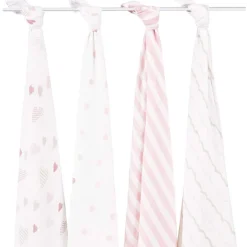 Aden + Anais Classic Swaddle Wraps, 4 Pack - Heart Breaker