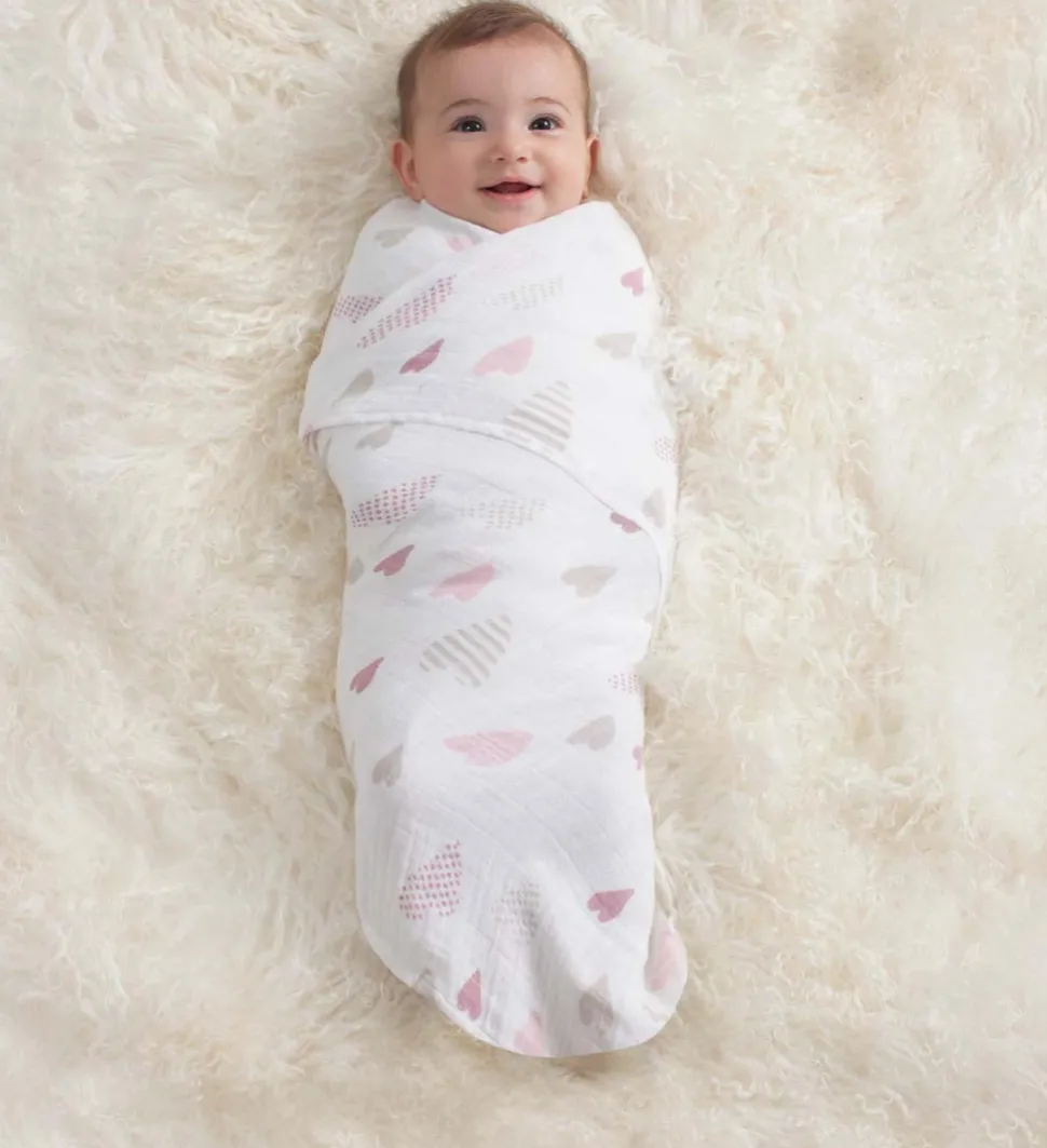Aden + Anais Classic Swaddle Wraps, 4 Pack - Heart Breaker