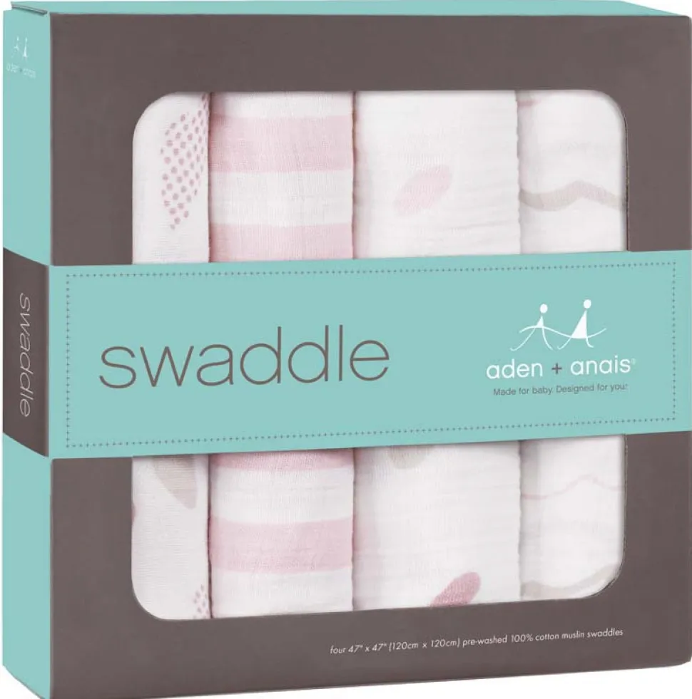 Aden + Anais Classic Swaddle Wraps, 4 Pack - Heart Breaker