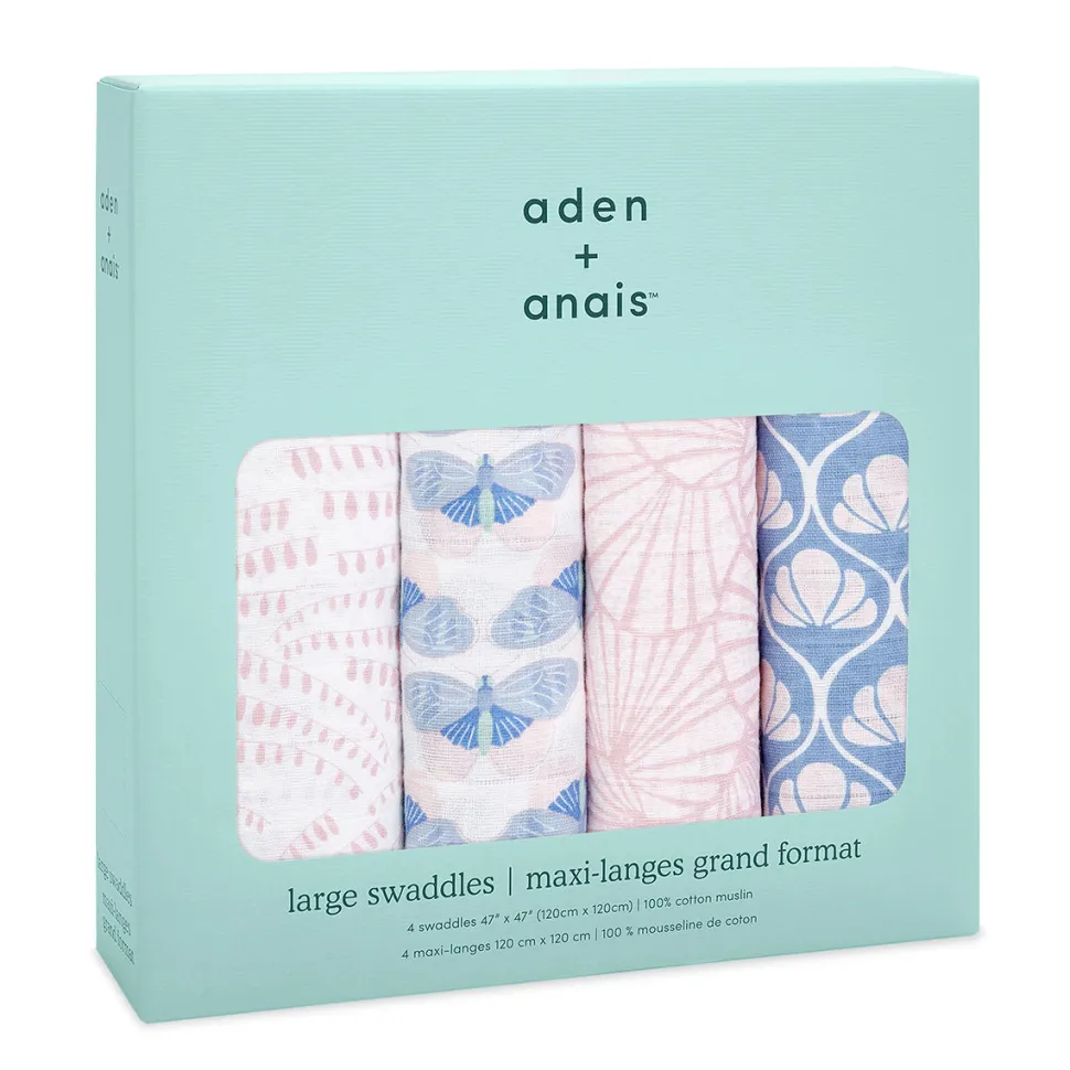 Aden + Anais Classic Swaddle Wraps, 4 Pack - Deco
