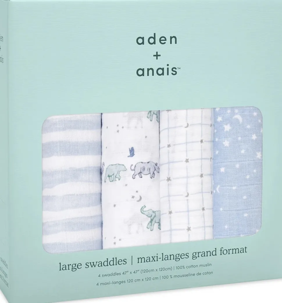 Aden + Anais Classic Swaddle Wraps, 4 Pack - Rising Star