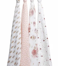 Aden + Anais Classic Swaddle Wraps, 4 Pack - Dahlias
