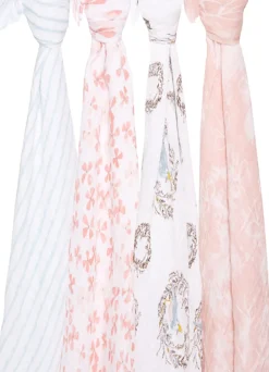 Aden + Anais Classic Swaddle Wraps, 4 Pack - Birdsong