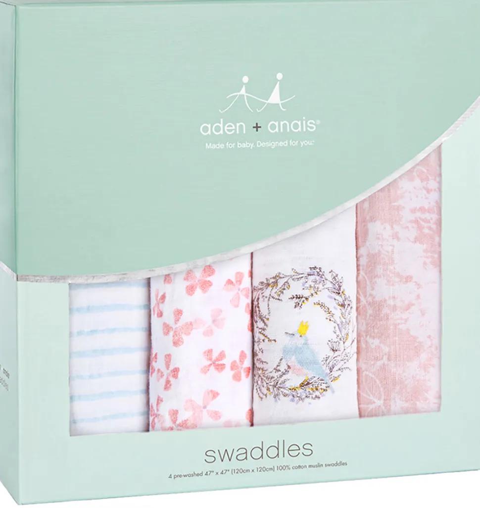 Aden + Anais Classic Swaddle Wraps, 4 Pack - Birdsong