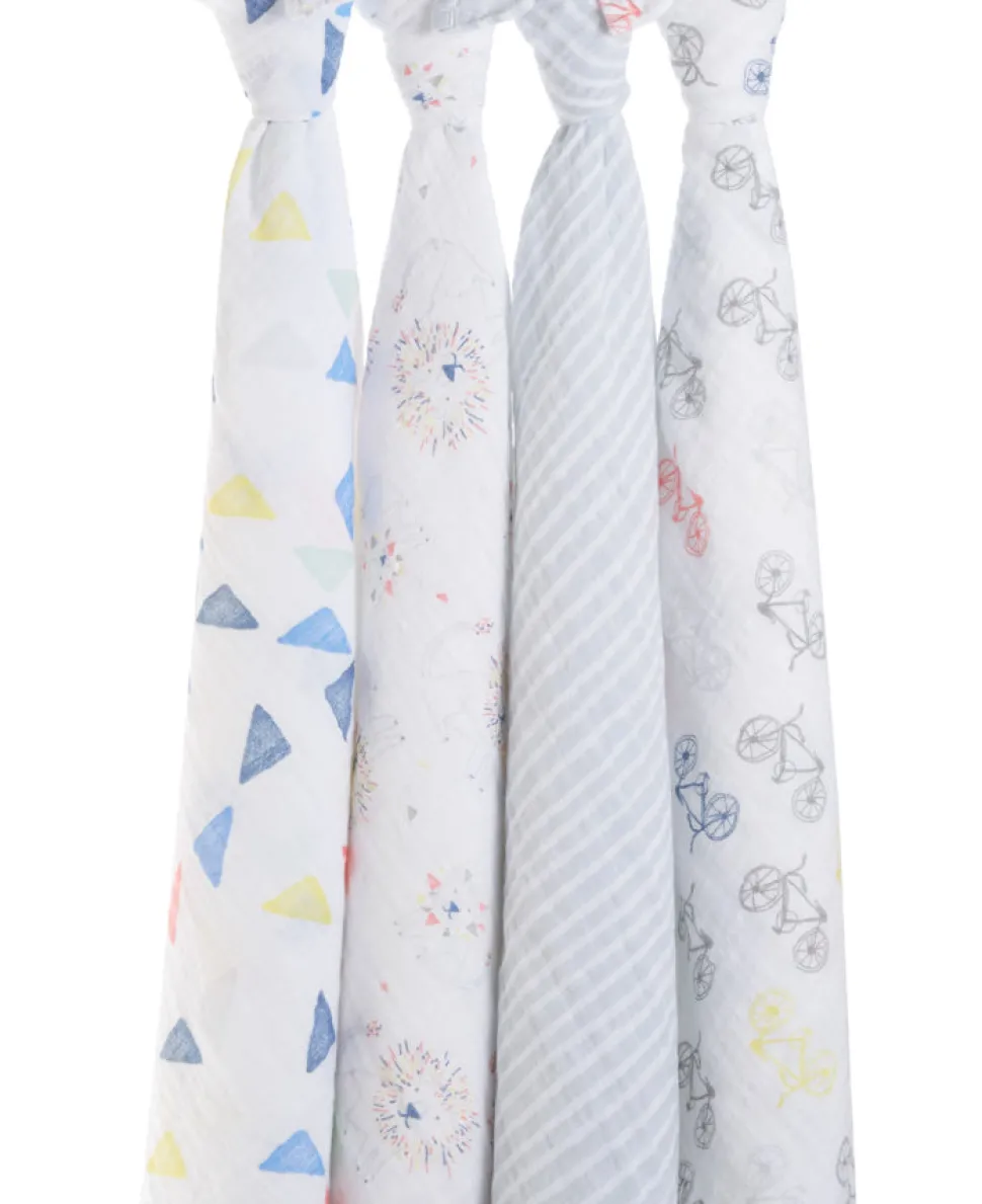 Aden + Anais Classic Swaddle Wraps, 4 Pack - Leader of the Pack