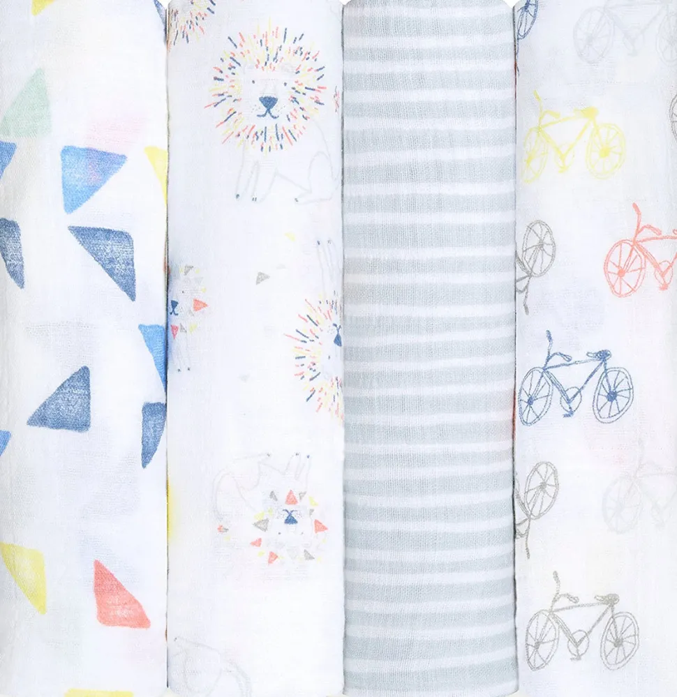 Aden + Anais Classic Swaddle Wraps, 4 Pack - Leader of the Pack