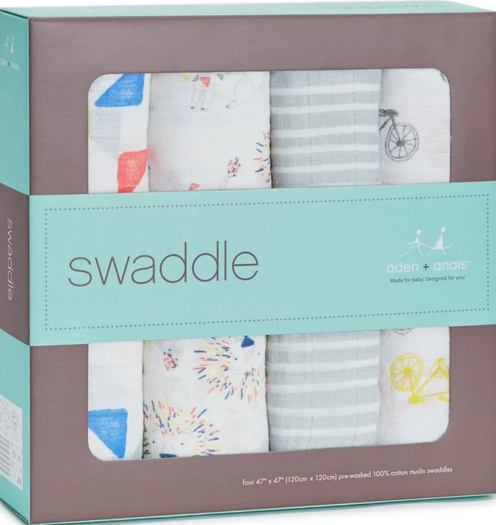 Aden + Anais Classic Swaddle Wraps, 4 Pack - Leader of the Pack