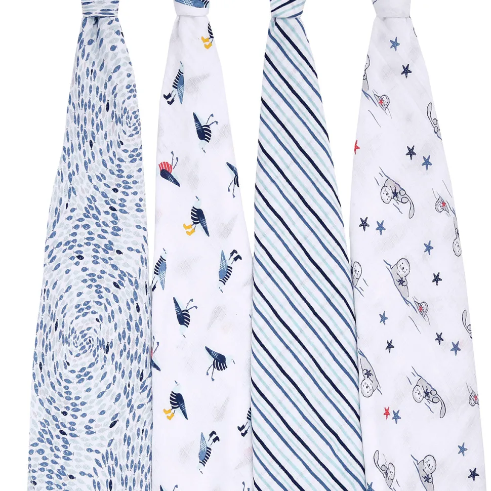 Aden + Anais Essentials Swaddle Wraps, 4 pack - Seashore