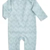 Aden + Anais Long Sleeve Coverall - Ziggy Geo, Blue (0-3 Months)