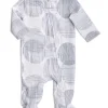Aden + Anais Long Sleeve Zipper One-Piece - Circle Hatch (0-3 Months)