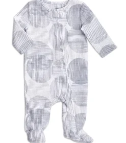 Aden + Anais Long Sleeve Zipper One-Piece - Circle Hatch (0-3 Months)