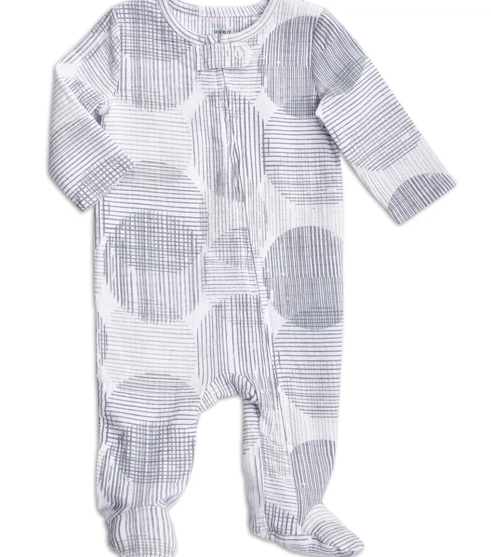 Aden + Anais Long Sleeve Zipper One-Piece - Circle Hatch (3-6 Months)