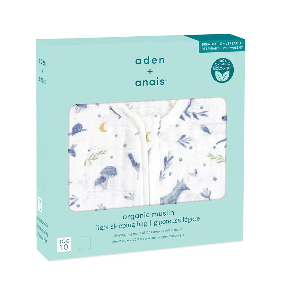 Aden + Anais Organic Cotton Sleeping Bag - Outdoors Sleepy Forest (0-6 months)
