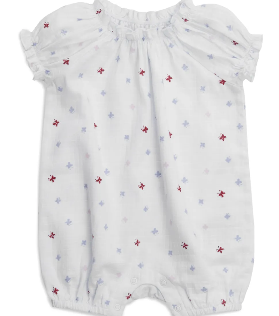 Aden + Anais Short Sleeve Gathered Romper - Butterfly (6-9 Months)
