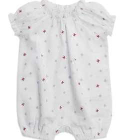 Aden + Anais Short Sleeve Gathered Romper - Butterfly (0-3 Months)