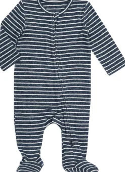Aden + Anais Snuggle Knit Footie - Navy Stripe (3-6 Months)