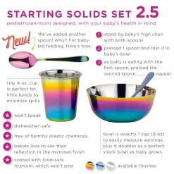 Ahimsa Stainless Steel Starting Solids Infant Set - Rainbow