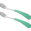 Avanchy Stainless Steel Infant Spoons, 2 Pack - Green